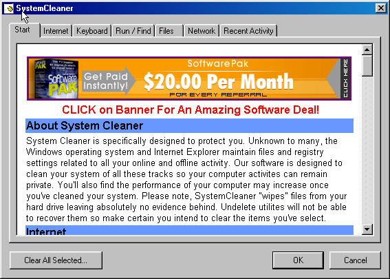 system cleaner screenshot